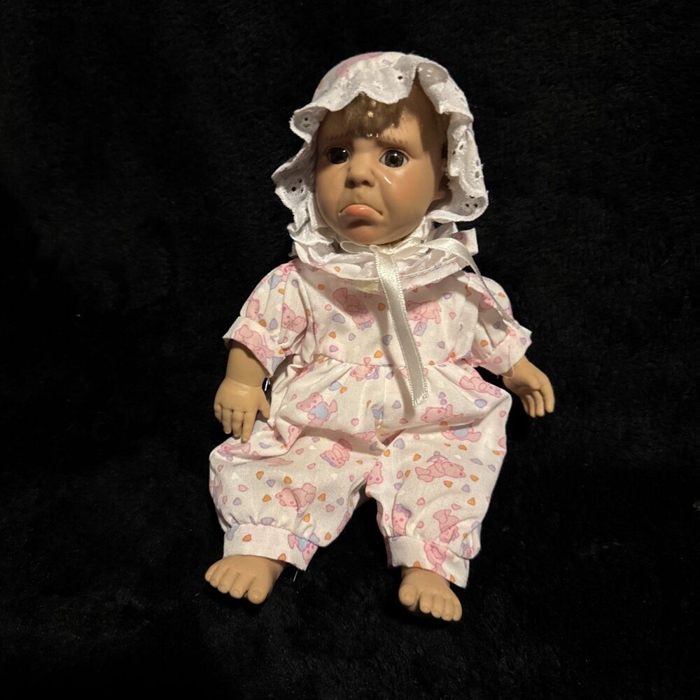 Vintage Expressions Baby Doll 1990's Sad Crying Tear JC Toys Soft Body 9"